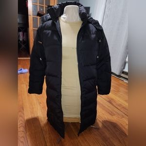 Alfani Outerwear Long Winter Coat Down Parka M Medium Zippered Sides Ski Board